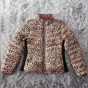 Reversible Leopard Print Puffer Jacket